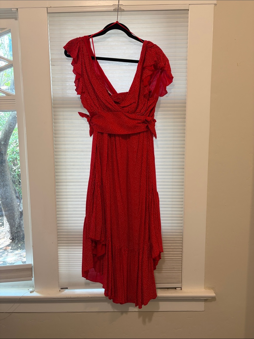 Free People Red Polka Dot Top and Skirt Set